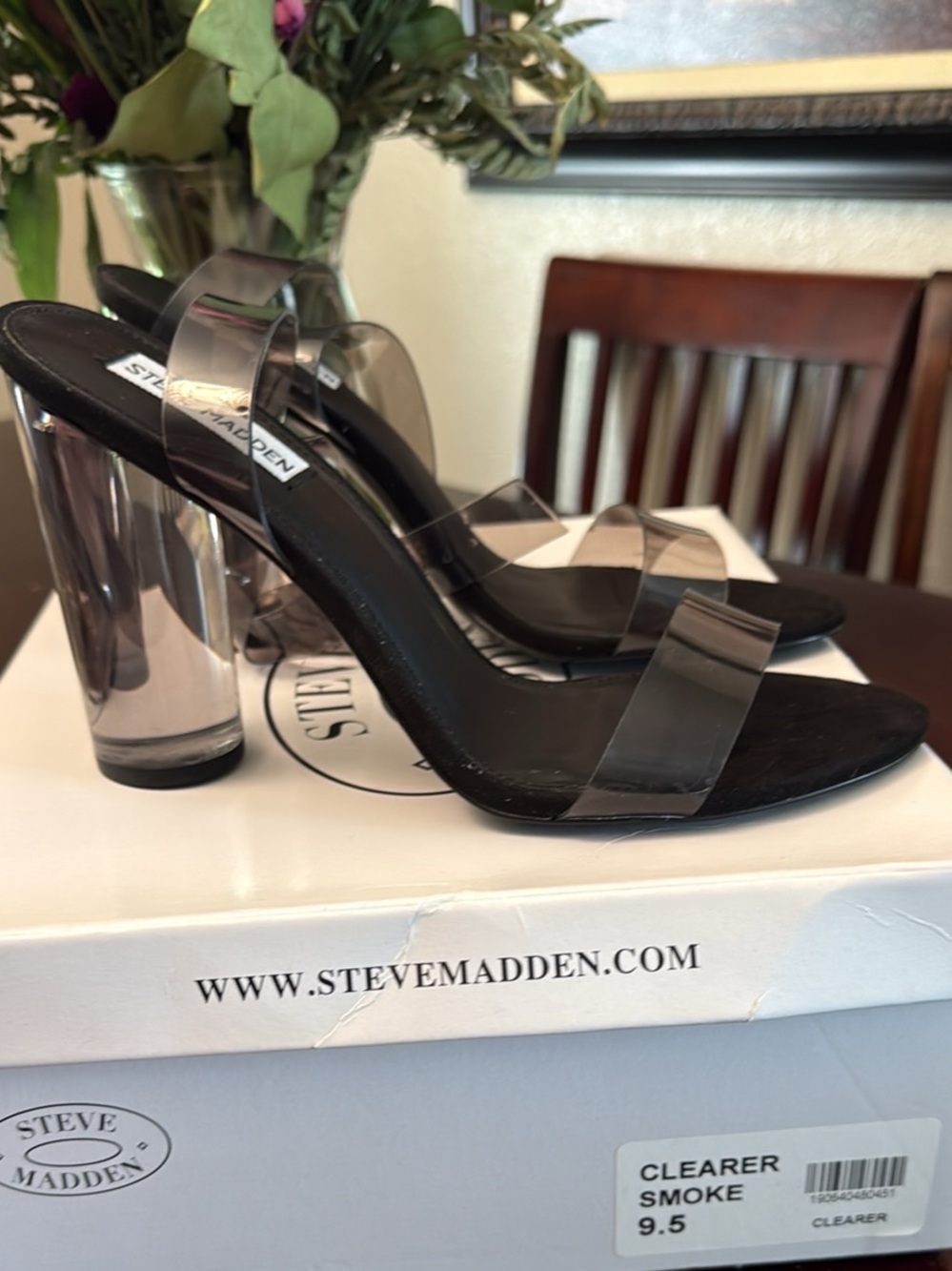 NIB Steve Madden CLEARER Heels – Smoke / Clear – Size 9.5